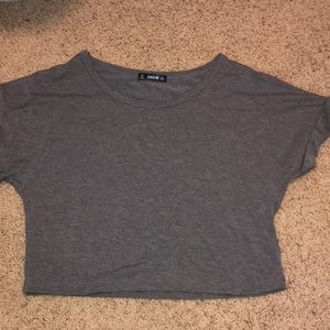 Plain gray crop top